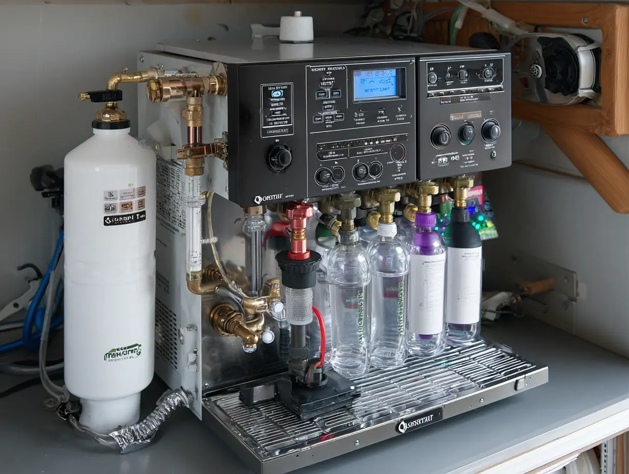 Commercial water filtration system installed for coffee equipment