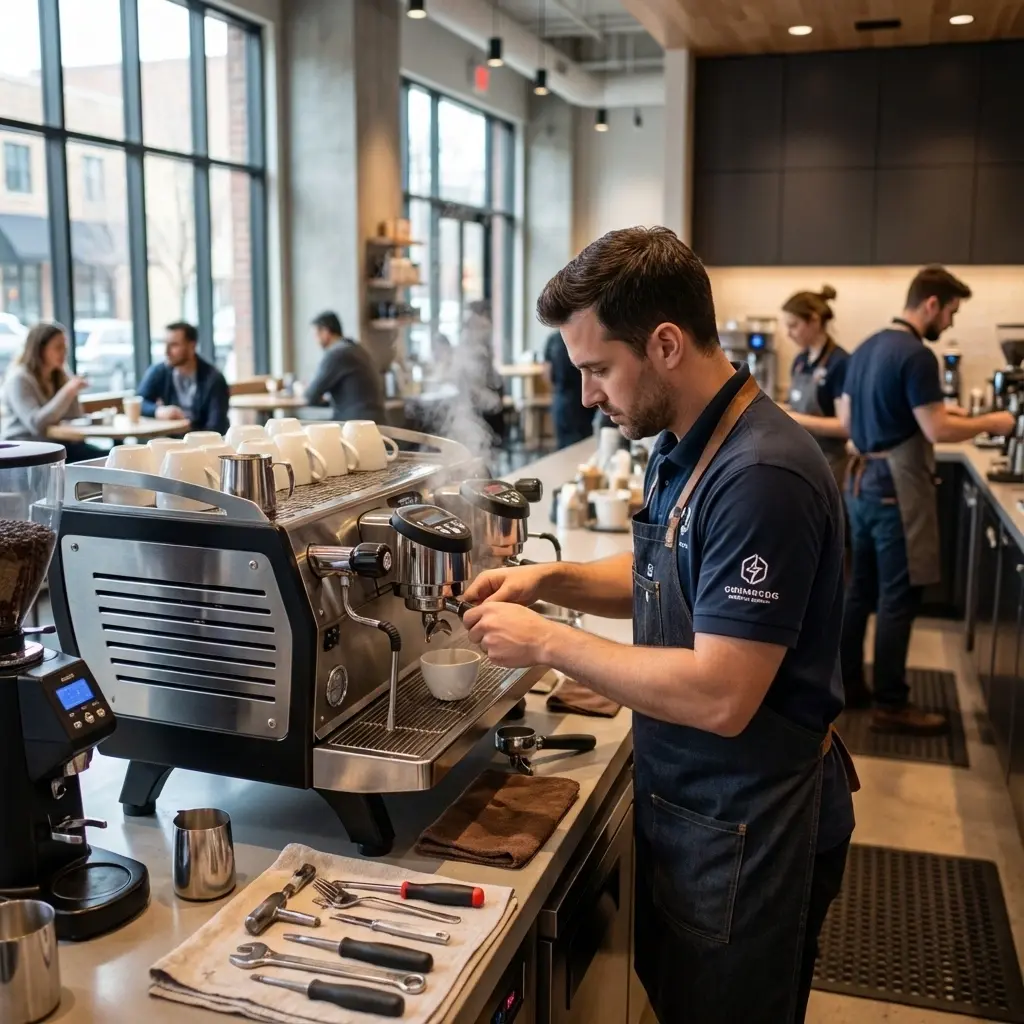 Professional installation of commercial coffee equipment